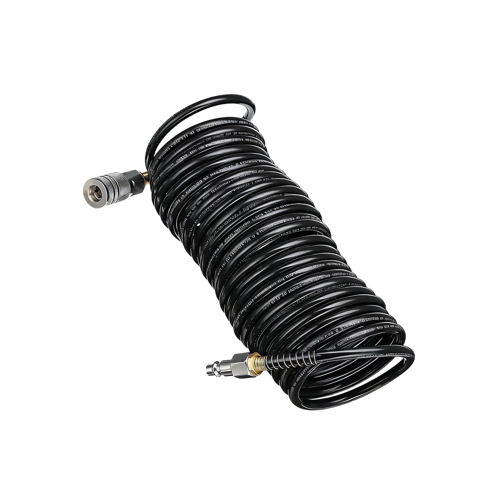 7.5m Tubing Air Compressor Hose Quick Coupling Pipe Pneumatic Tool Part Coiled Flexible Hose with 1 / 4in Quick Coupler Polyethylene Tube Tire Inflator