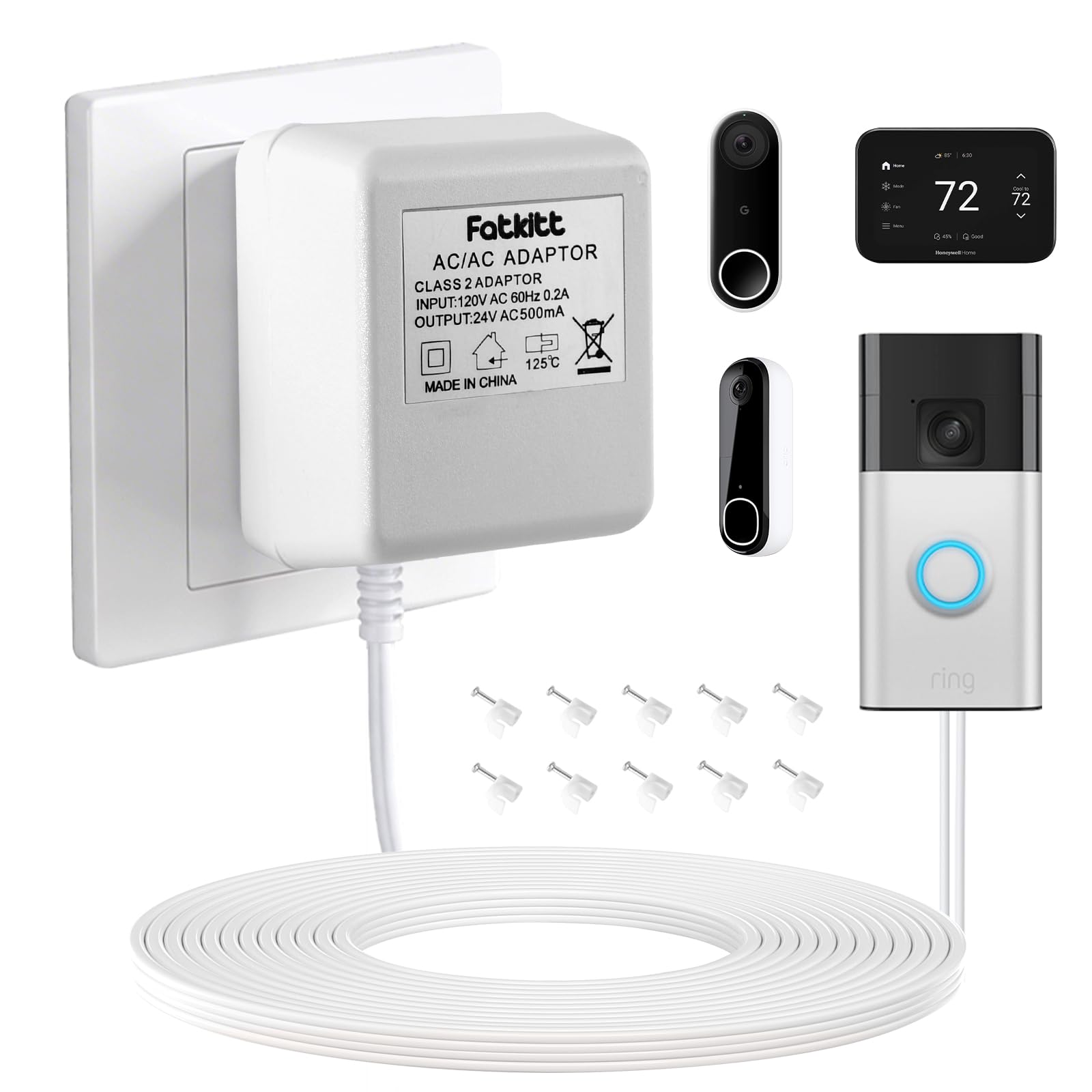 Photo 1 of FATKITT 24V AC Doorbell Transformer Power Adapter