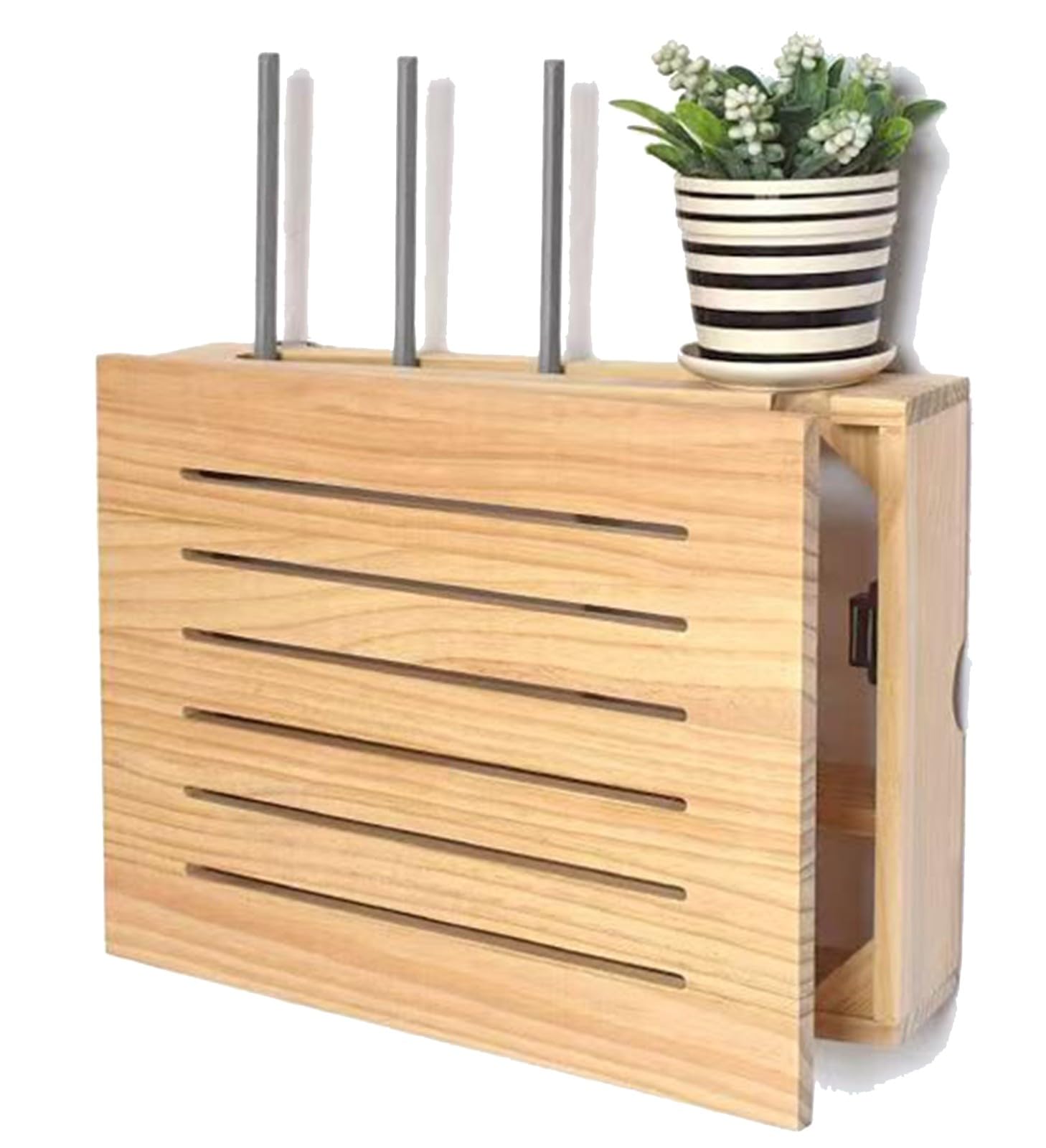 Slish Support mural en bois pour routeur Wifi et câble nizer – Support modem Slish pour routeurs de fils et décodeurs TV – Design peu encombrant