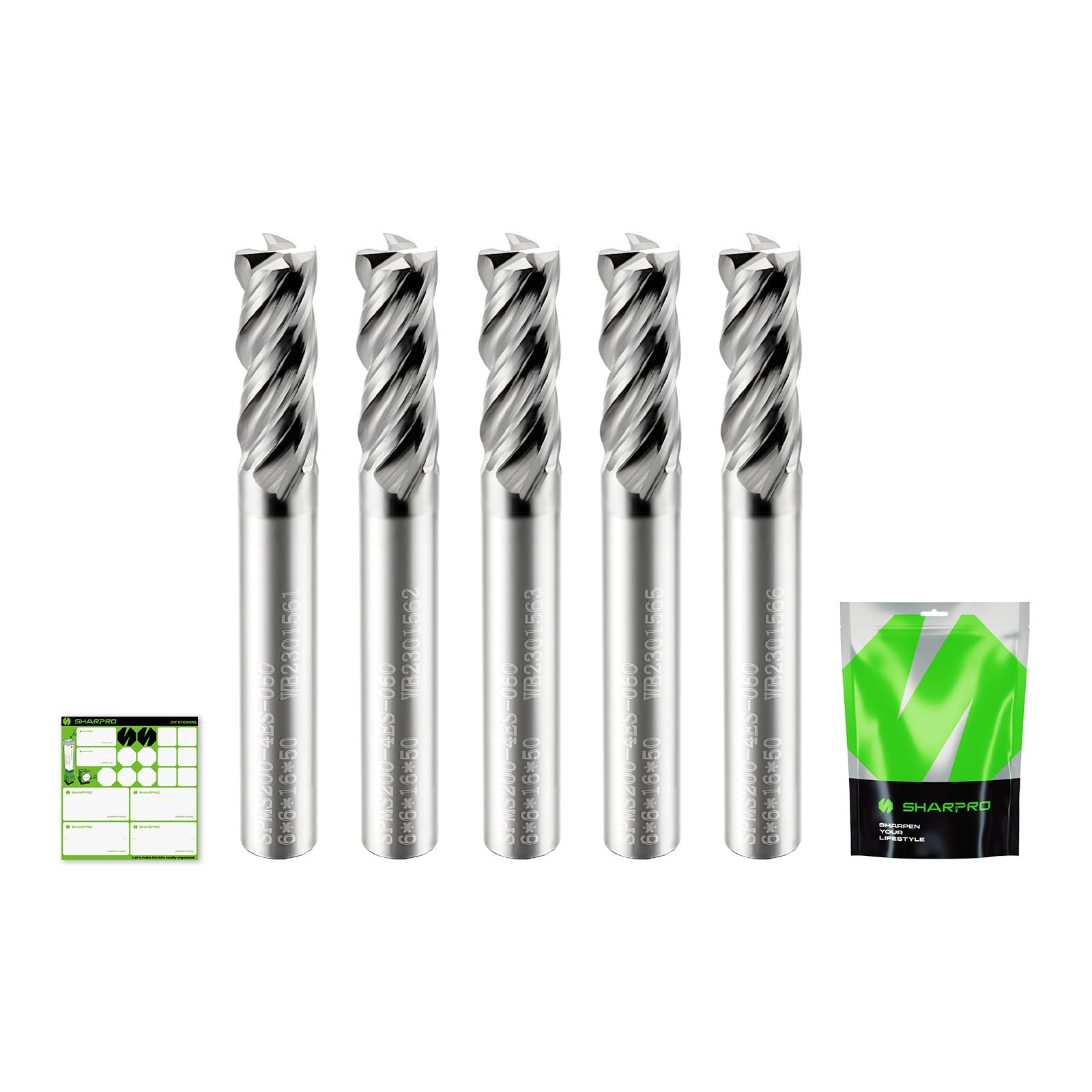 Upcut, fresa elicoidale, gambo da 6 mm, diametro di taglio 6 mm, metallo duro, fresa CNC, ideale per fresare acciai legati, acciaio temperato, metallo e altri 5 pezzi