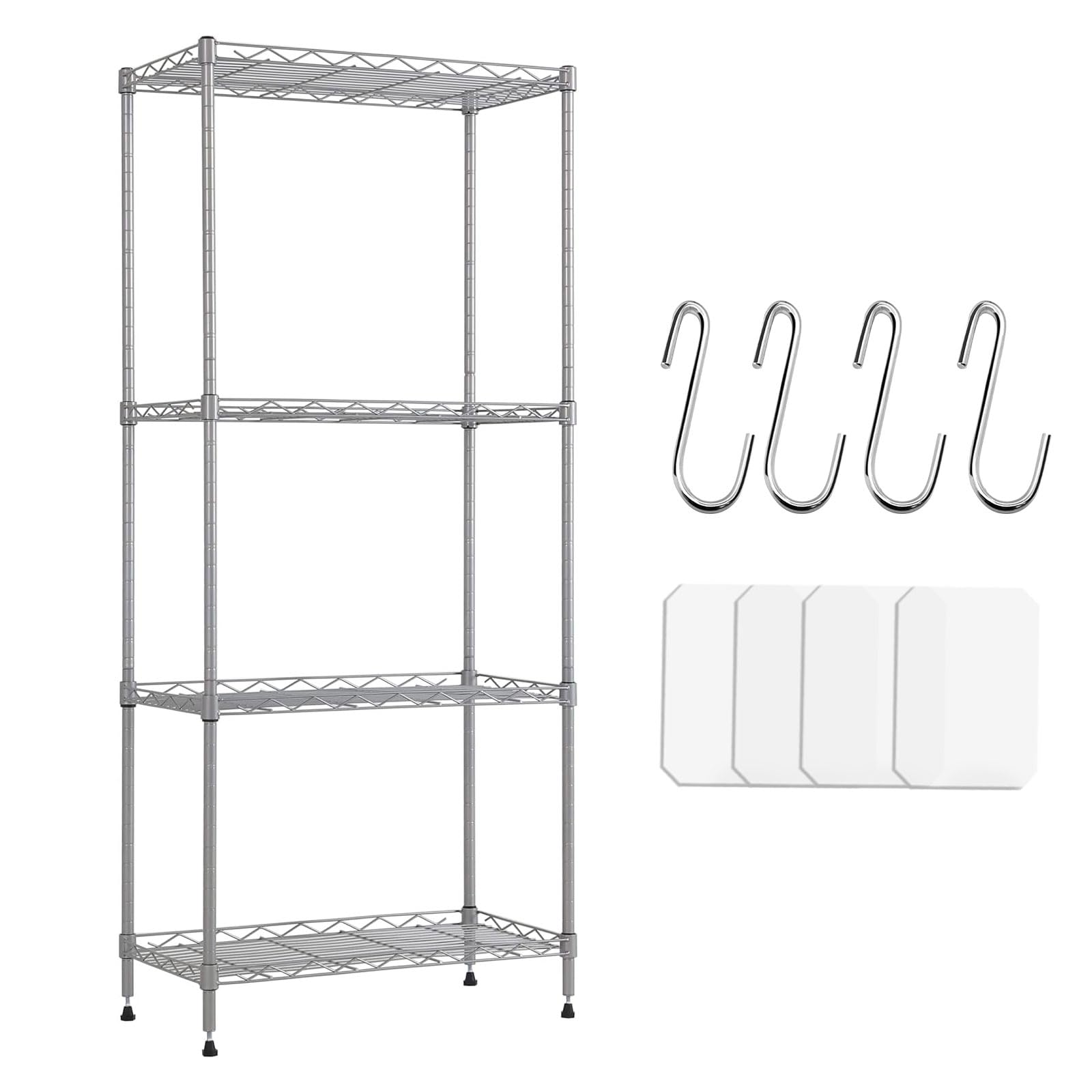 アルミラック 4段 収納ラックシルバー AR-4 アルミラック 4段 収納ラックシルバー AR-4