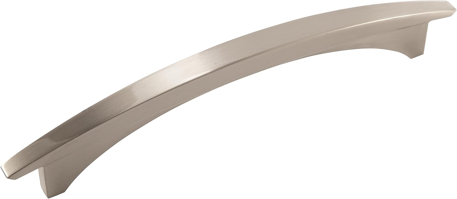 Amerock | Cabinet Pull | Satin Nickel | 6-5/16 inch (160 mm) Center to Center | Essential'Z | 1 Pack | Drawer Pull | Drawer Handle | Cabinet Hardware