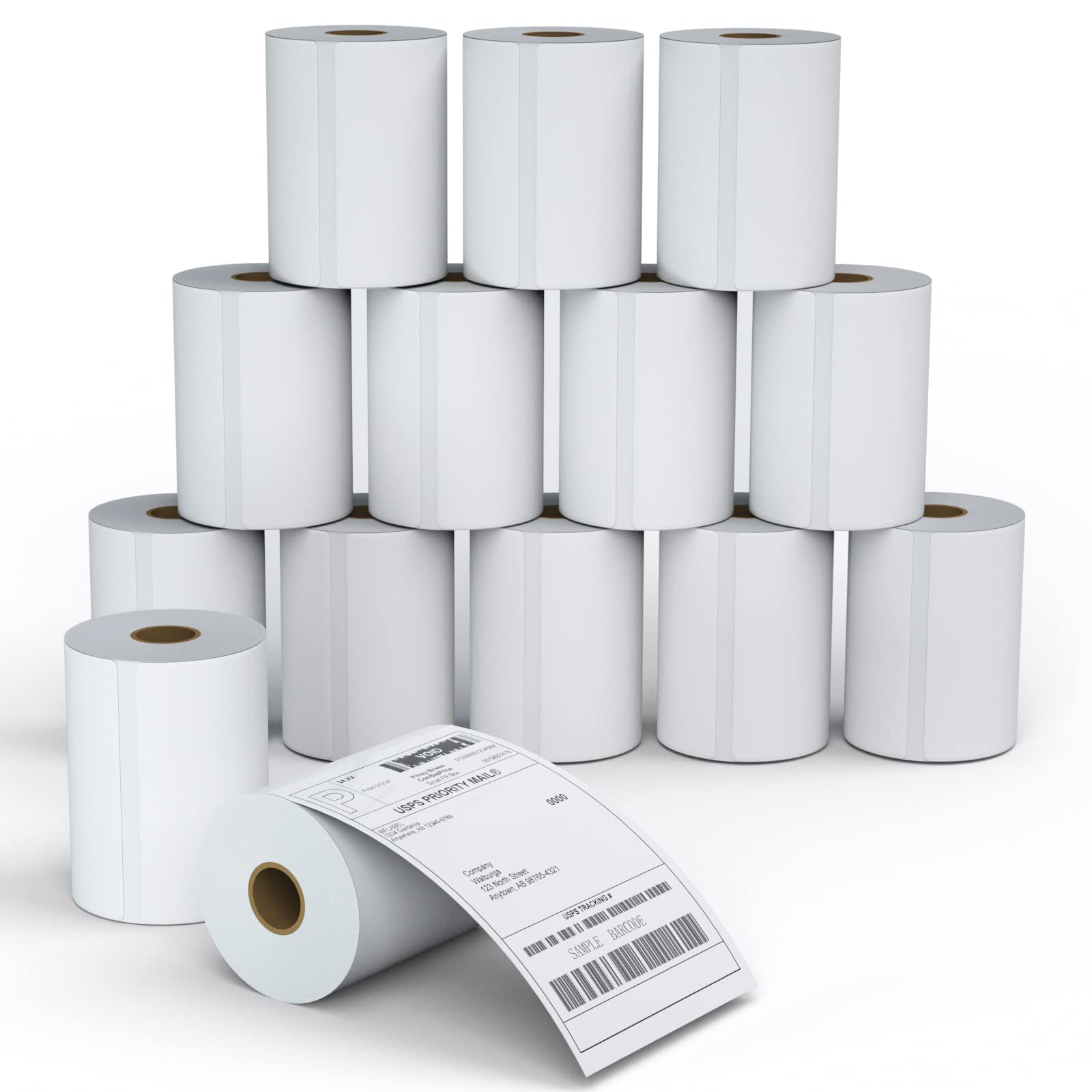 MFLABEL 4x6 Thermal Shipping Labels - 80 Rolls of 250, Perforated & Smudge-Proof Direct Thermal Labels Compatible with Rollo, Zebra, for Amazon UPS