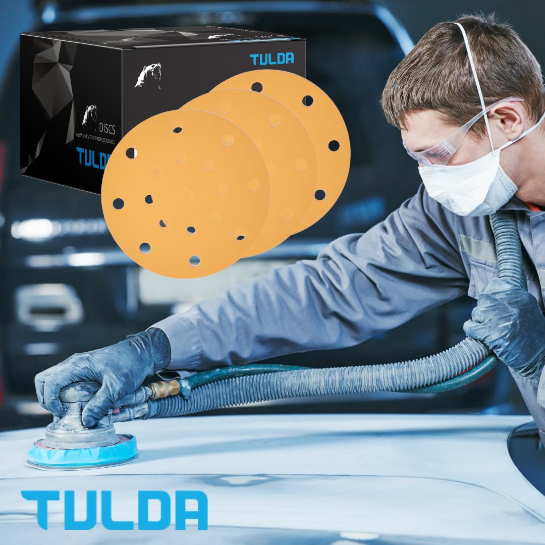 TULDA Dischi abrasivi in velcro P600 Orbital Sander Pads 6" 150mm 15 fori - Dischi a gancio e anello Tamponi abrasivi per carta per levigatrice orbitale casuale (scatola da 100 pezzi)