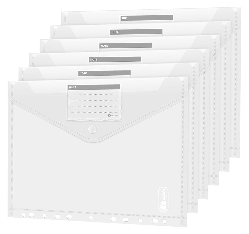 Plastic A4 Punched Pockets - 18PCS Expandable Folders Document Files