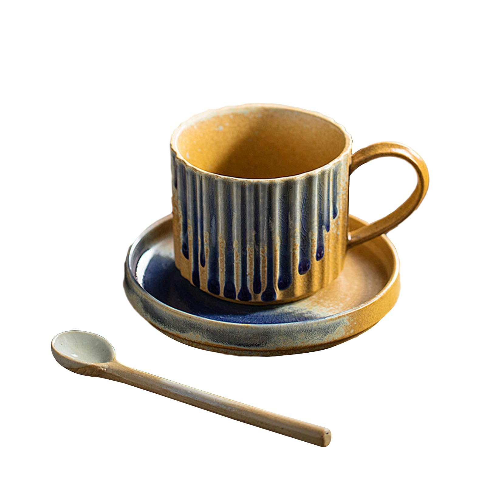 Amazon.com | 250ml/8.45oz Kiln ceramic Coffee cup dish set retro