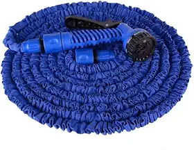 Mangueira Extensível até 30 Metros Sete Tipos de Jato com Esguicho para Irrigação (Azul, 30M)