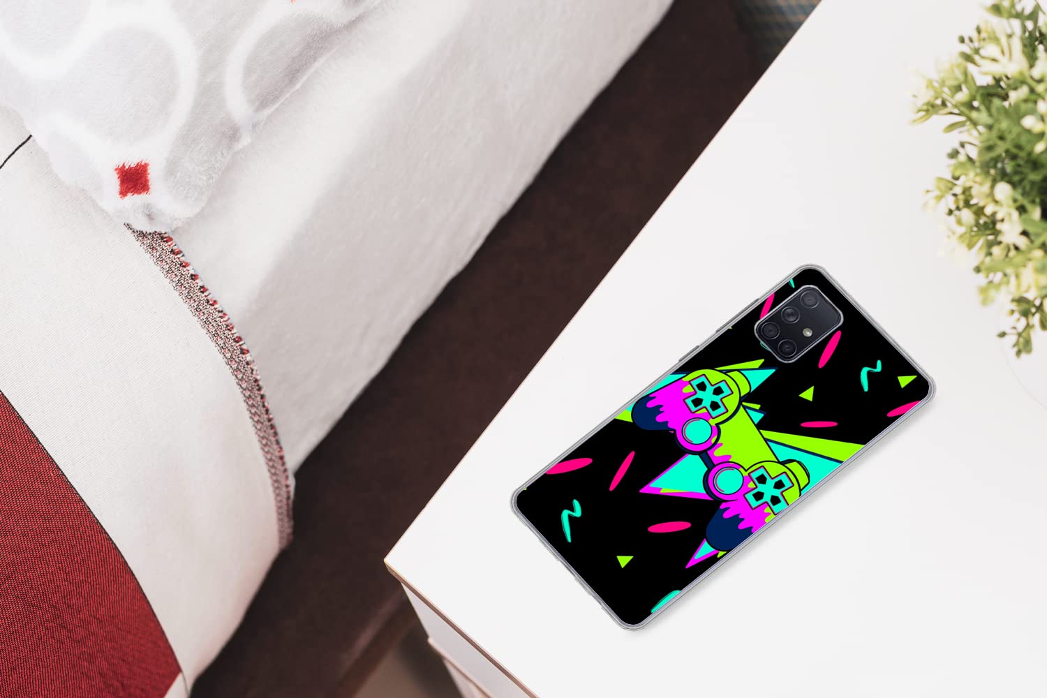 MuchoWow Funda para Samsung Galaxy A51 5G - Juego - Mando - Negro - Funda de Silicona/Funda Blanda para teléfono móvil