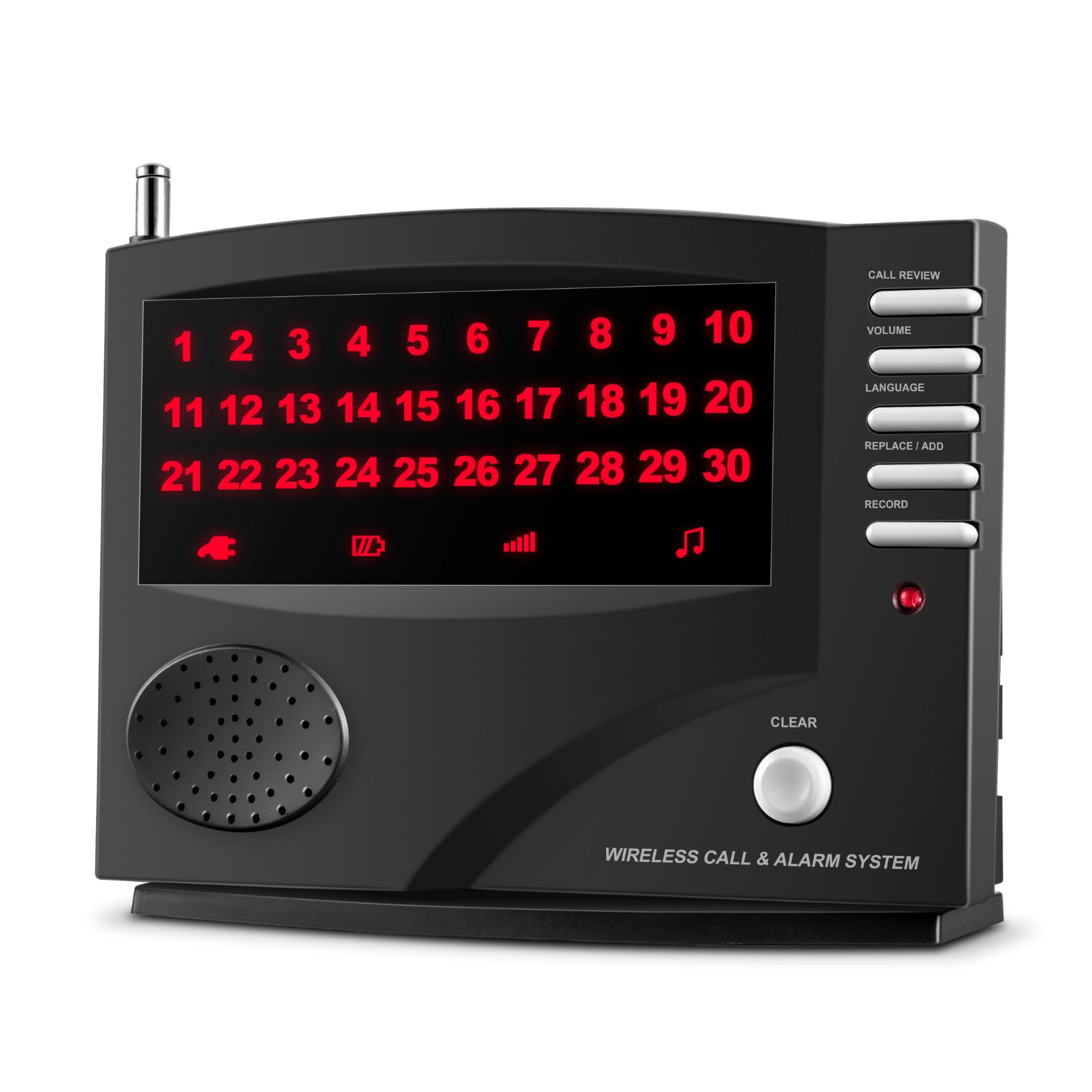 SYNLETT Nurse Call System Central Monitoring Unit CMU Only for Clinic Care Home Restaurant Wireless Caregiver Pager Elderly Customer Seniors Black
