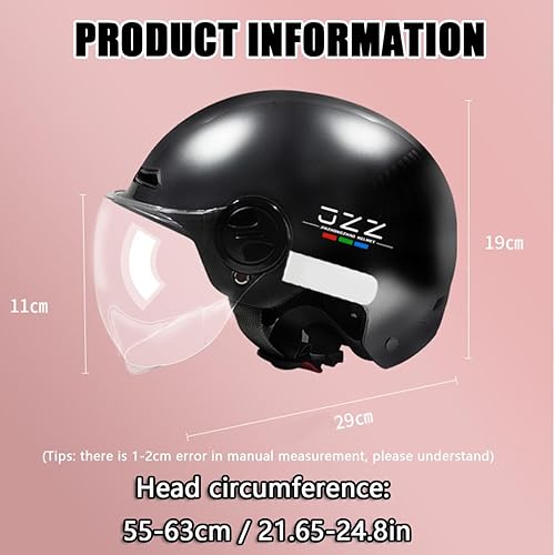 Miniatura 9 de Casco de motocicleta de cara abierta, estilo vintage, de perfil bajo, casco de media carcasa para hombres y mujeres, adultos, certificado por DOT,