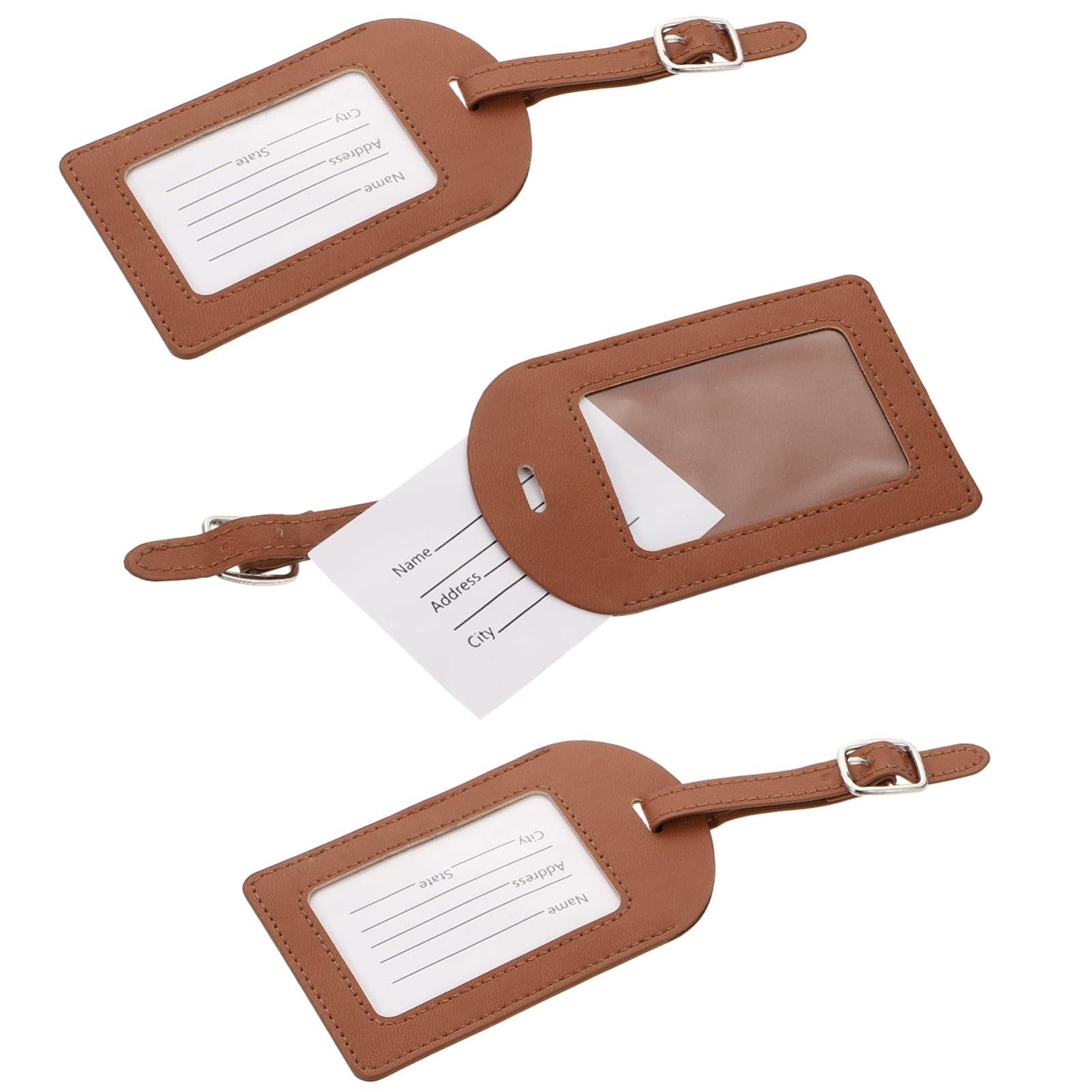 SHERCHPRY 15pezzi Etichette Per Valigie Pu Pelle Accessori Per Viaggi Tag Identificativi Regolabili Per Bagagli e Valigie