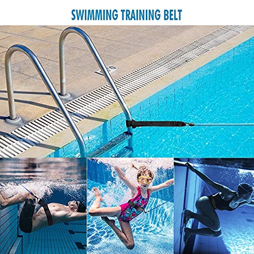 BINXWA Schwimmgurt Für Pool Erwachsene, Einstellbare schwimmtrainer Pool Schwimmgürtel, 4m Pool schwimmgurt gegenschwimm, für pooltrainer/Erwachsene(Inklusive ohrstöpsel und nasenklammer)