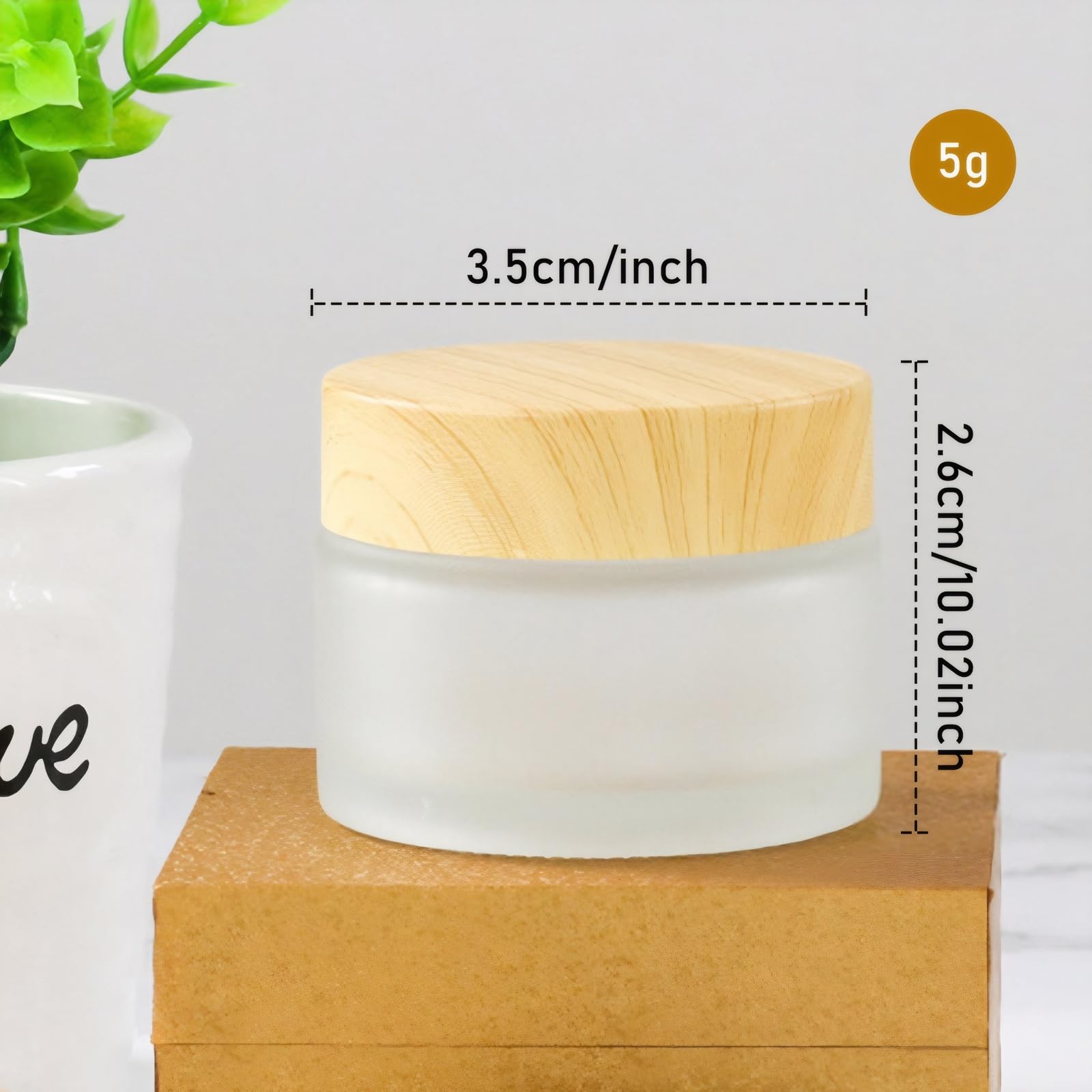 10PCS 5ml Small Glass Jars With Lids, Cosmetic Containers with Bamboo Lid, Reusable Lip Balm Containers Empty - Image 2