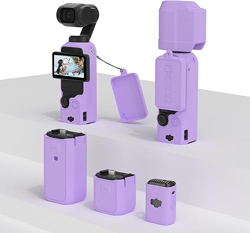 Miniatura 2 de Funda protectora de silicona para DJI Osmo Pocket 3 Funda de silicona Funda protectora Gimbal de mano Accesorios para cámara de acción (morado)