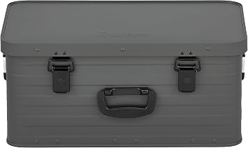Enders Alubox Toronto M Grey, 47 litres, Aluminium Box 1 mm Wall Thickness, Splashproof, Stackable, Aluminium Box, Metal Box with Lid, Can be Used as a Transport Box, Grey #3886