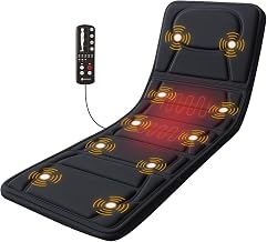 CooCoCo Full Body Massage Mat with Heat Birthday Gifts for Dad Mom Women Men 10 Motor Vibrating Massage Mattress Bed Massage Chair Pad