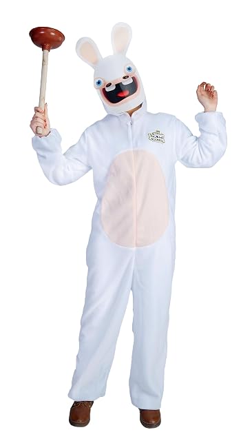 P'tit Clown- Costume Lapins Crétins Conejos s Disfraz, Dibujo Animado, Color Blanco - Beige, XS (44441)
