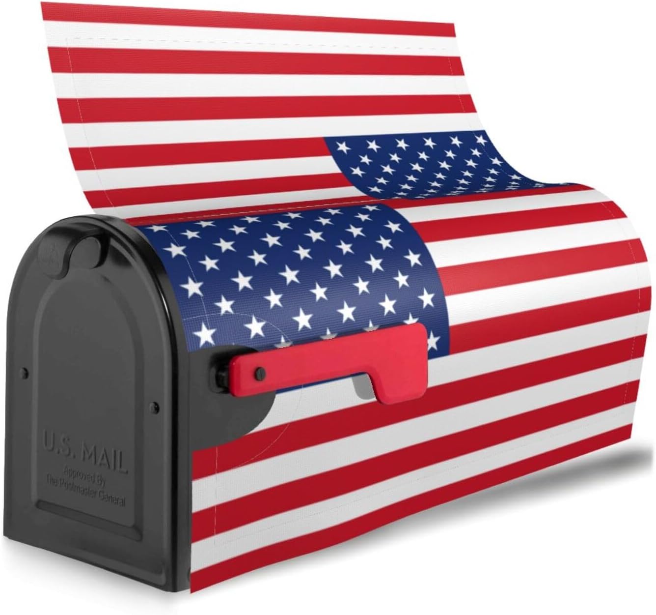 American Flag Mailbox Covers Magnetic Independence Day Post Letter Box Cover for Garden Yard Decor Outside Home Standard 21x18 in