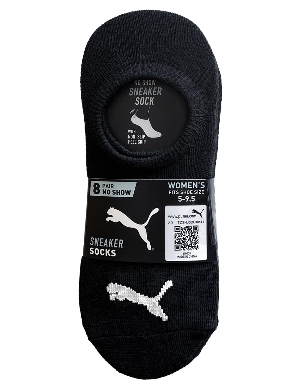 PUMA Damskie wkładki do trampek, 8 par (czarne, wielokolorowe)