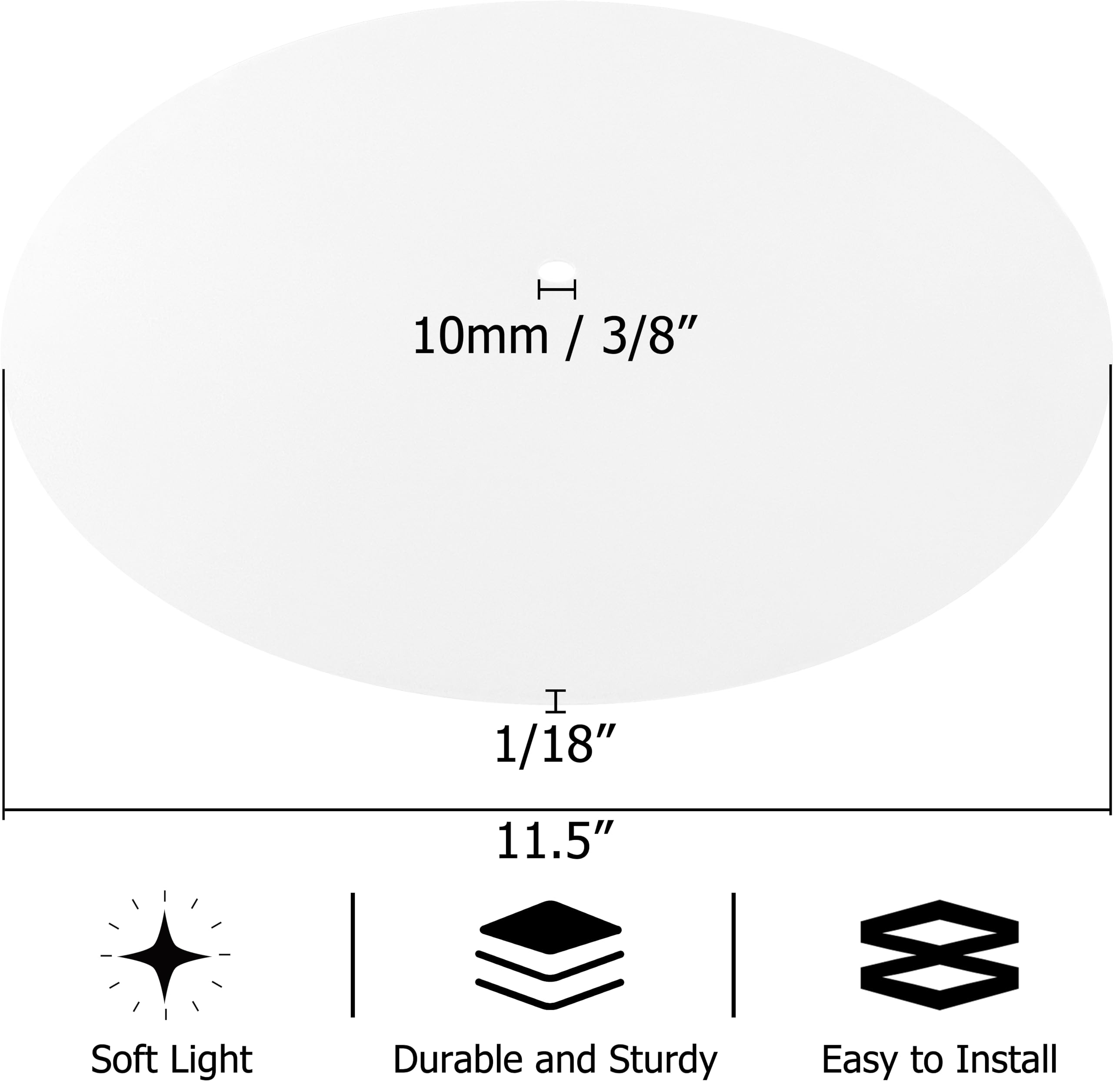 GOSO 2 PCS Round Lamps Shades Diffuser 11.5