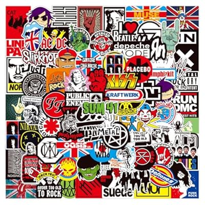 Rock and Roll Pegatinas, 100 Piezas Calcomanías de música rock and roll, Paquete de Pegatinas de Vinilo de Bomba, Pegatina Impermeable, para Botellas de Agua, Laptop, Bicicleta, Monopatín, Equipaje | Ya disponible en tu tienda friki favorita! En mundofriki.es!