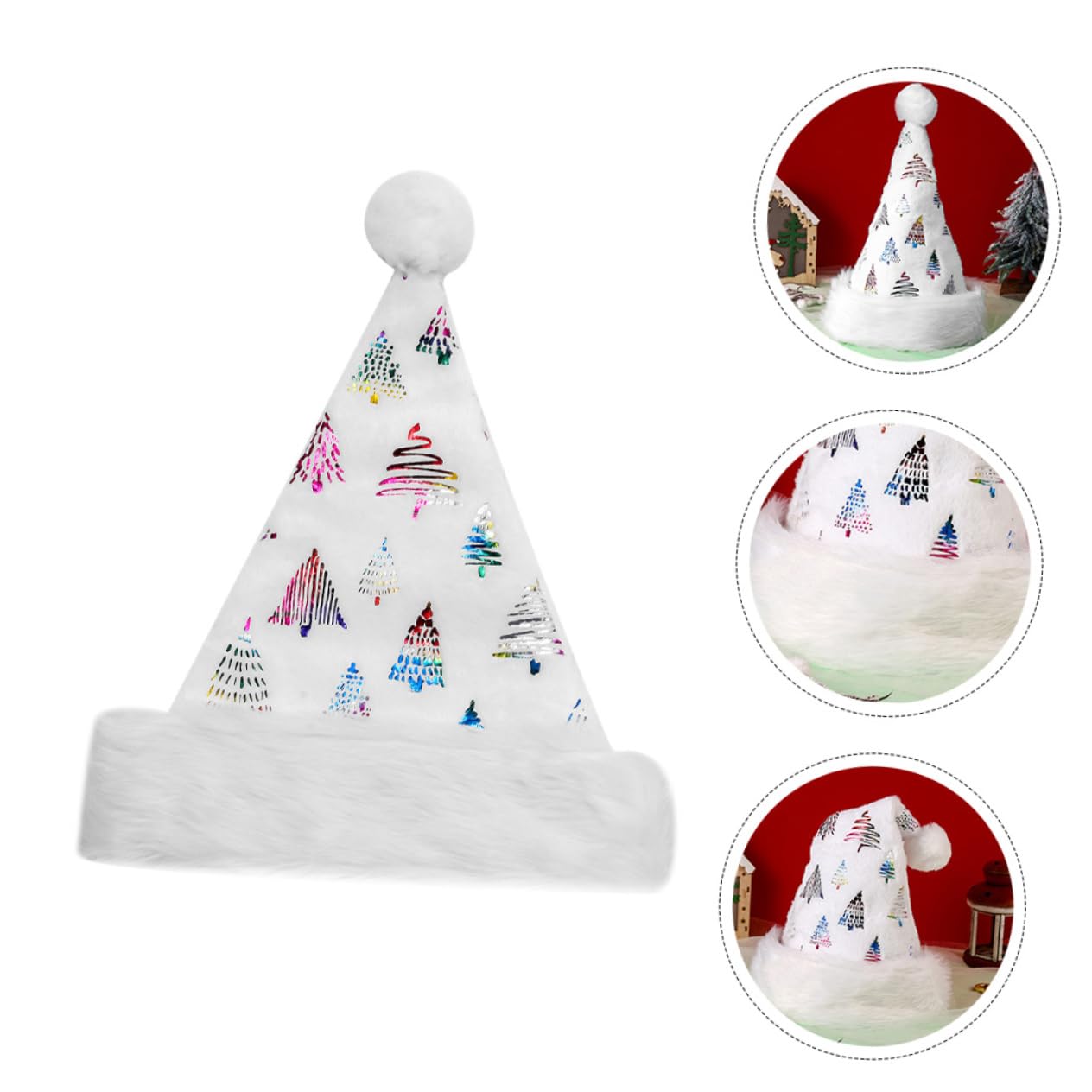 PACKOVE Weihnachtsmütze weihnachtsbekleidung weihnachtsklamotten weihnachtdeko Cosplay-Kappe Weihnachtsmannmütze Cosplay-Weihnachtsmann-Mütze Stoff Colorful