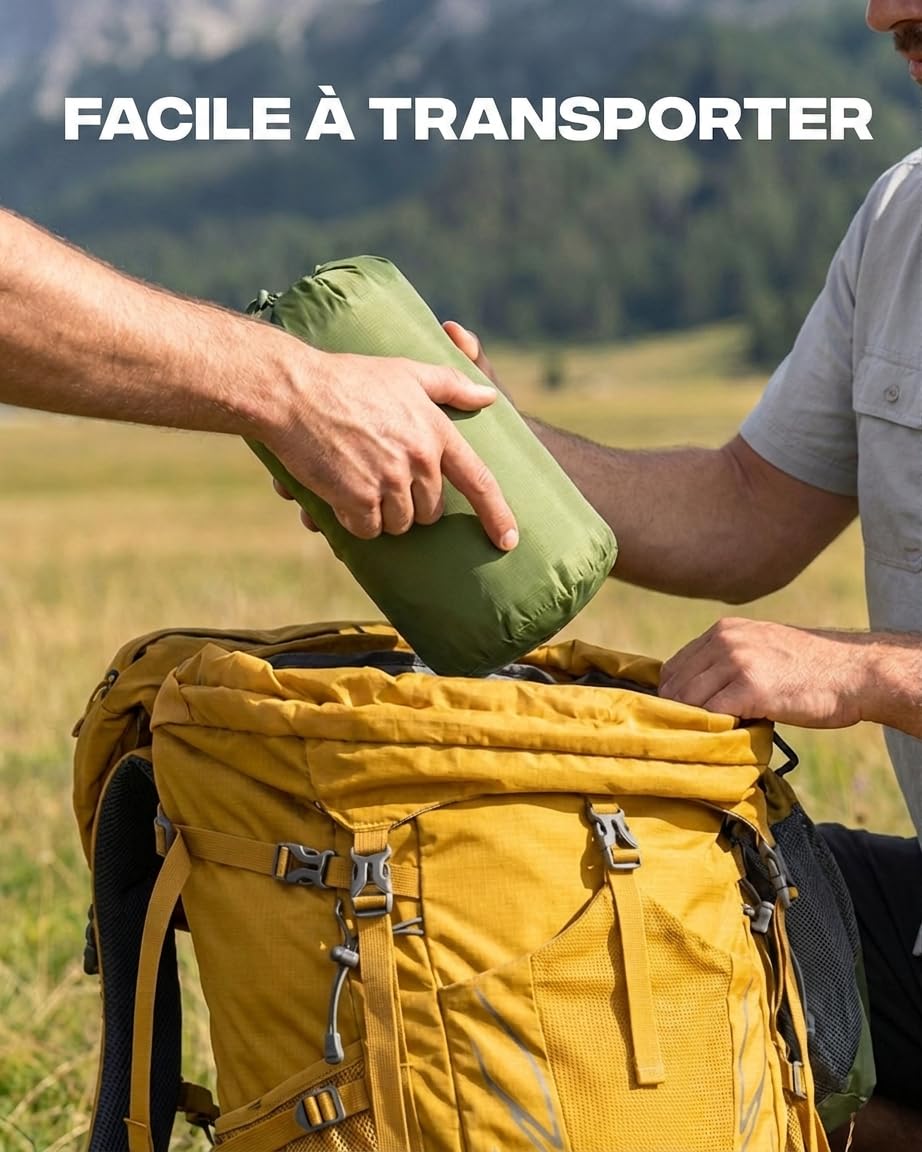 Matelas Gonflable 1 Place, Matelas Camping Autogonflant avec Oreiller Intégré et Pompe à Pied Incorporée, Matelas de Plage Portable pour Camping, Randonnée, Trekking et Tente, 190 × 70 × 15 cm