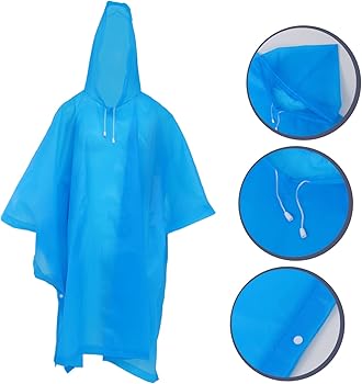 Poncho Antipioggia Riutilizzabili Per Adulti - 2 Pezzi In EVA Con Cappuccio E Maniche (Rosa E Blu) Per Uomo E Donna - 2
