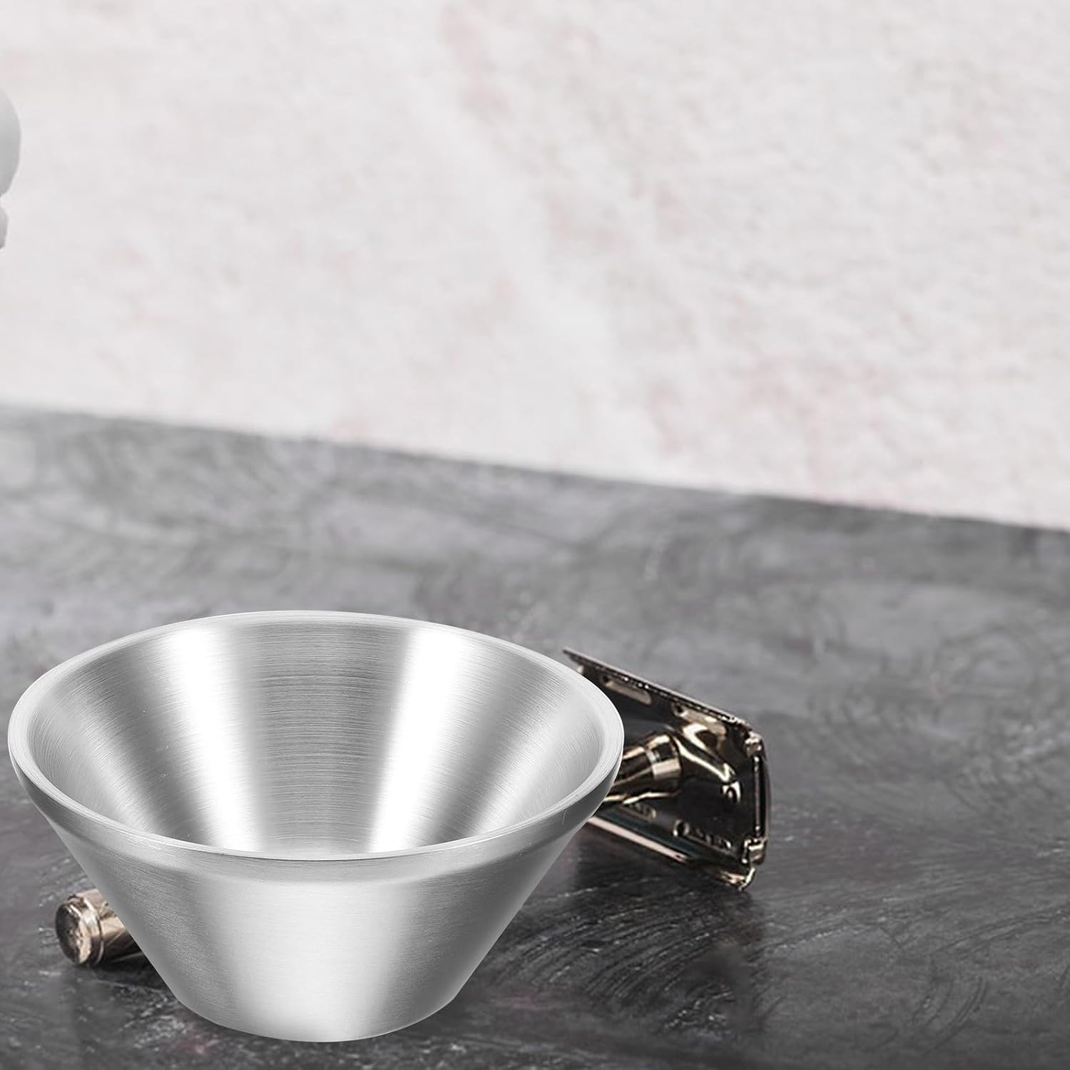 Uonlytech Men’s Shaving Bowl 12cm Stainless Steel Foaming Soap Cup Reusable Beard Care Shave Accessory for Home and Travel