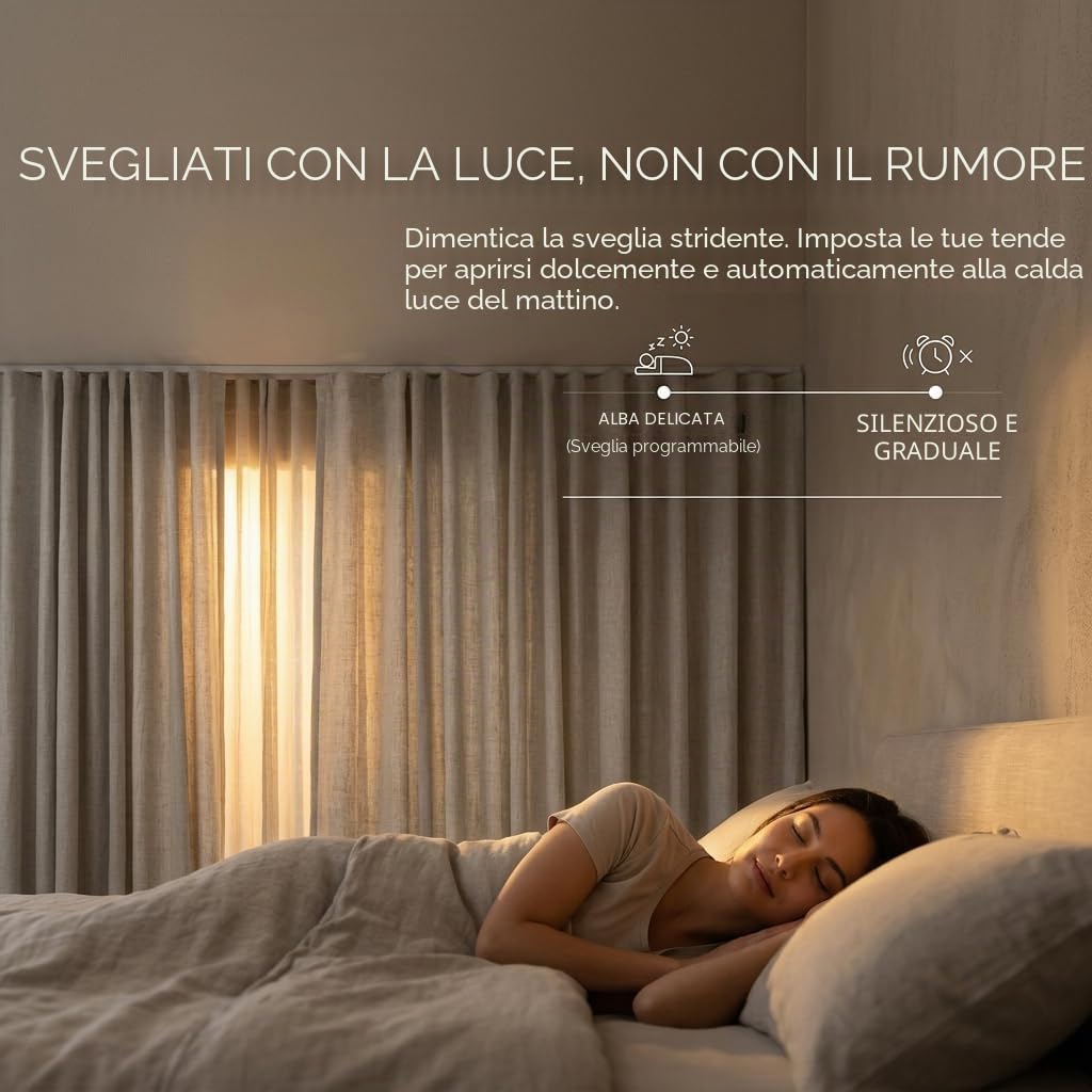 Quoya QL500 Smart Curtain System, binario elettrico guidato automaticamente Motore WiFi compatibile con Alexa, Google, Siri