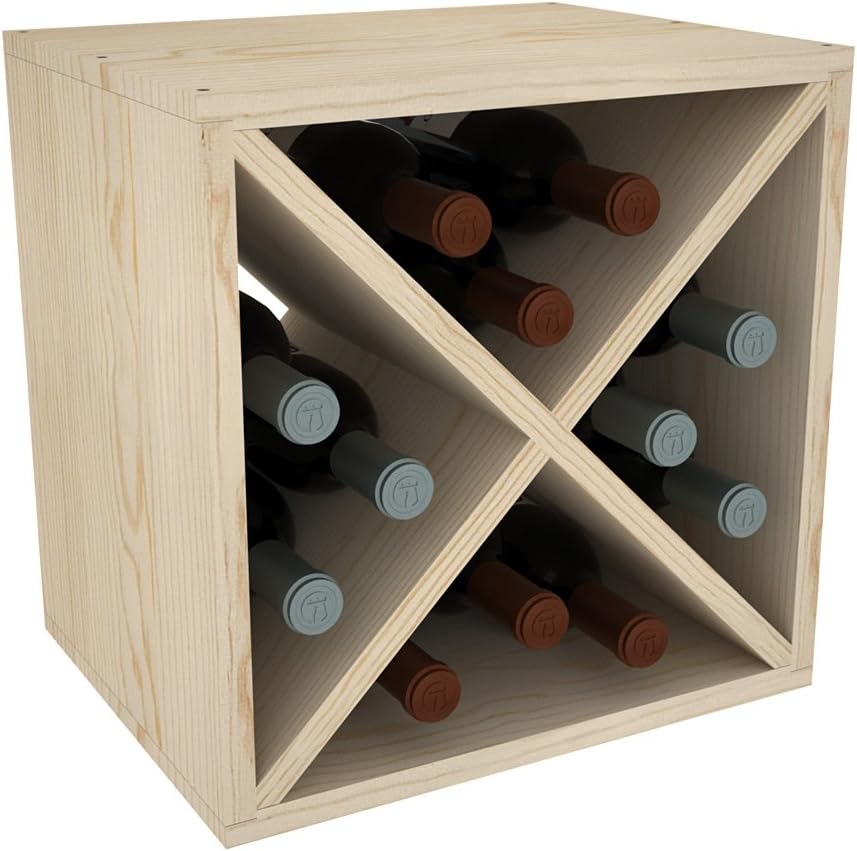 Creekside 12 Bottle Wine Cube, 12" Deep, Redwood