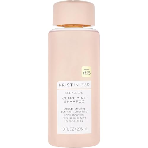 Kristin Ess Clarifying Shampoo for Build Up, Oily Hair & Hard Water, Detox Shampoo for Locs, Low Porosity, Thick, Thin, Curly & Color-Treated Hair | Vegan Weekly Cleansing Treatment, Pear Fragrance