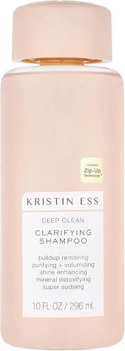 Kristin Ess Deep Clean Clarifying Shampoo for Oily Hair & Build Up | Detox Purifying + Cleansing Oily Hair Treatment - Sulfate Free + Vegan - Product for Thick, Curly + Color Treated Hair
