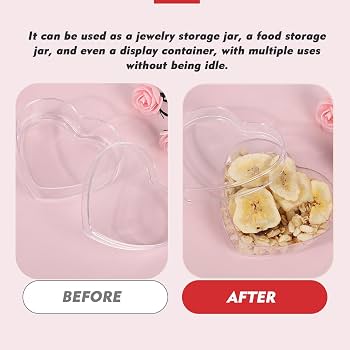 Amazon.com: Elandy 2Pcs Transparent Plastic Heart Shaped Acrylic