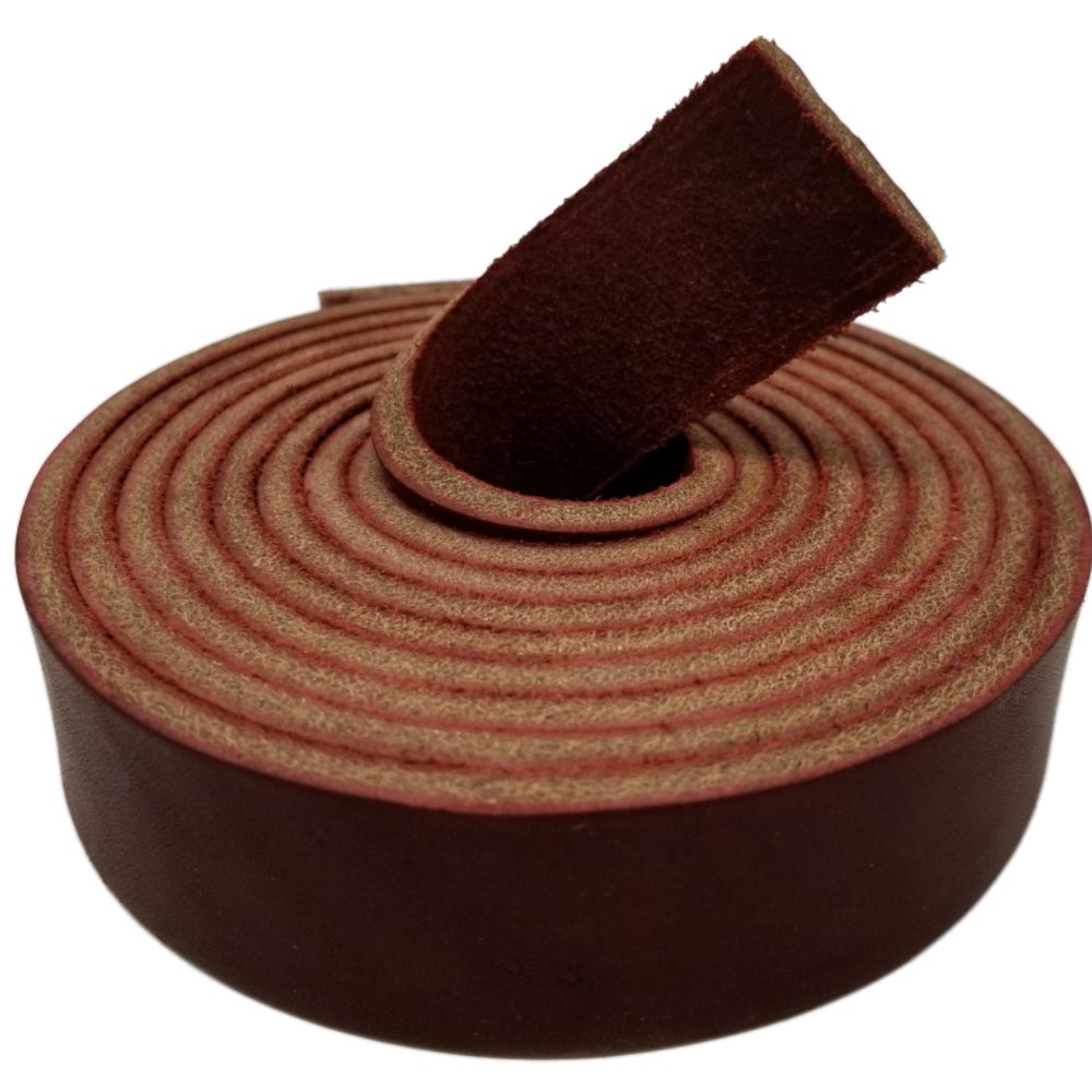 TOFL - Correa de piel (2,54 cm de ancho) 1 Inch Wide 8-9 oz granate