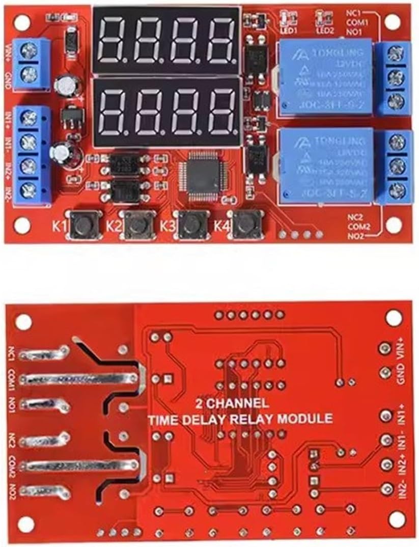 DC 5V 12V 24V 10A Adjustable Time Delay Relay LED Digital Timming Relay Timer Delay Trigger Switch Timer Control Switch(24V with Case)