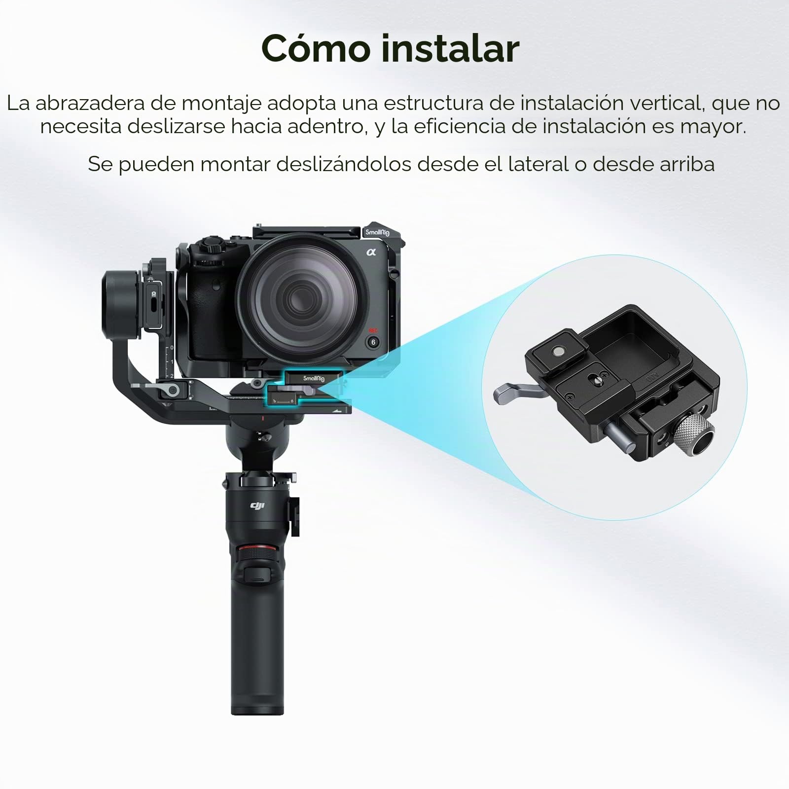 SMALLRIG Abrazadera de Liberación Rápida para dji RS 3 Mini, RS 3 Mini Mount Clamp para Arca-Swiss - 4195