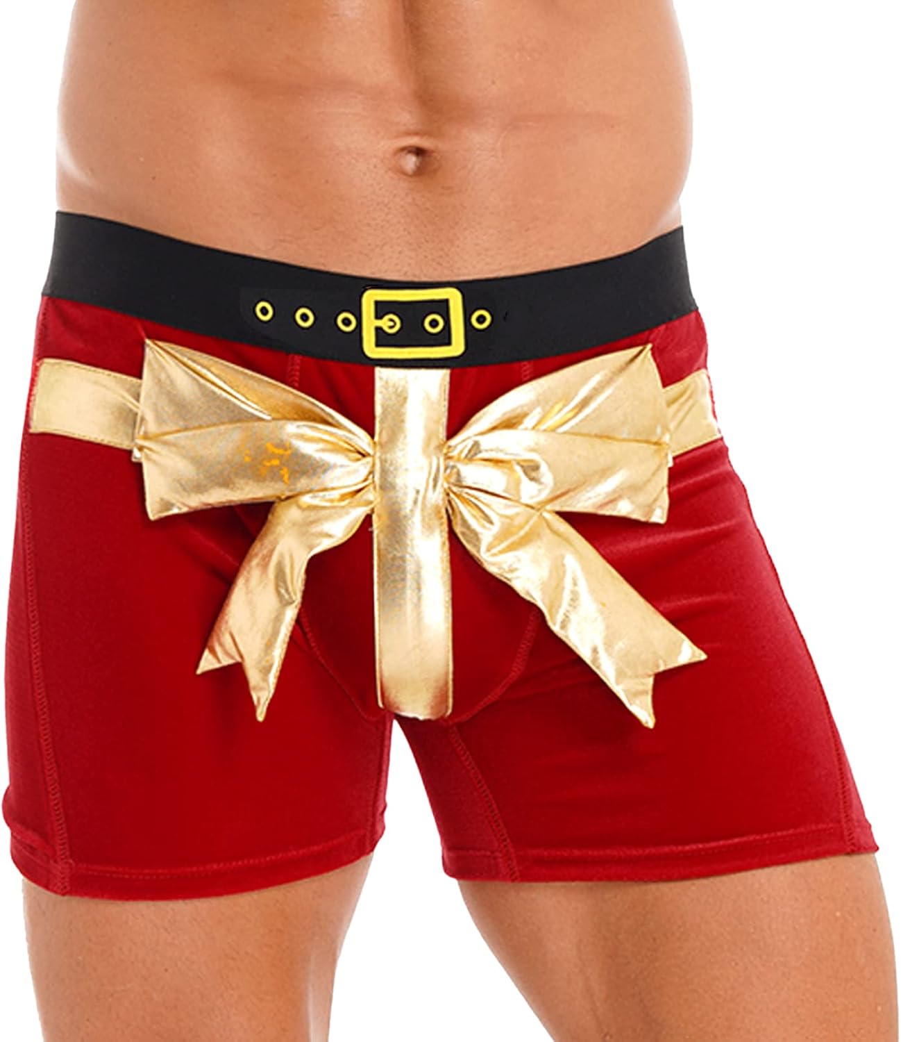 FEESHOW Mens Christmas Holiday Santa Claus Boxers Shorts Underwear