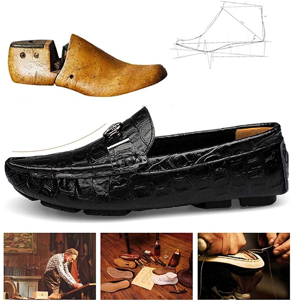 Hommes Cuir Décontractés Qui Glissent Mocassins Plats Qui Marche Chaussures de Bateau Habillent Bateau Pantoufles Mode