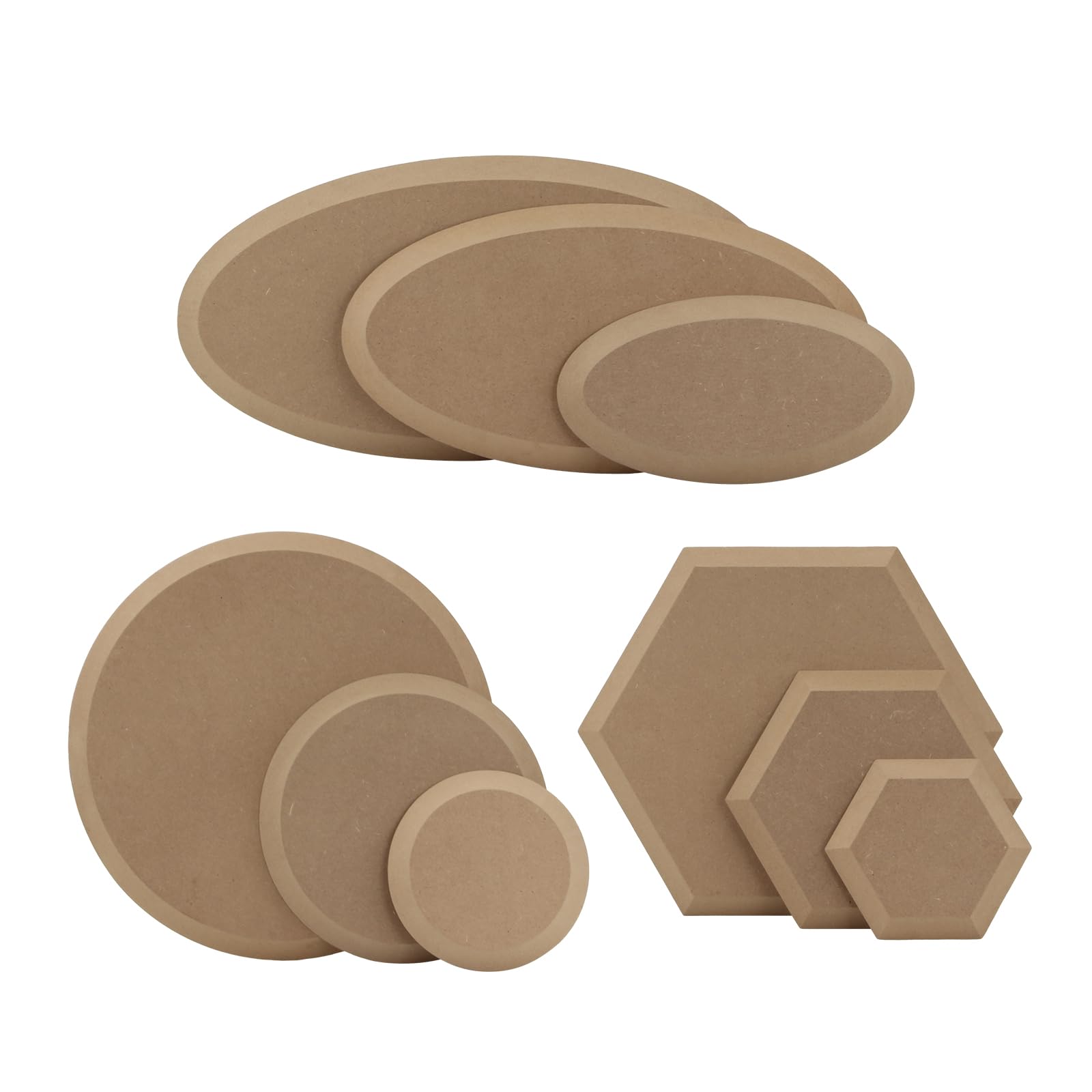 KVMORZE Ceramics Plate Forming Molds, Wooden Pottery Molds for Handbuliding, Ceramics Plate Slump Mold 3 Shapes Various Sizes Mold for Pottery Tools and Supplies (Round + Oval + Pentagon)