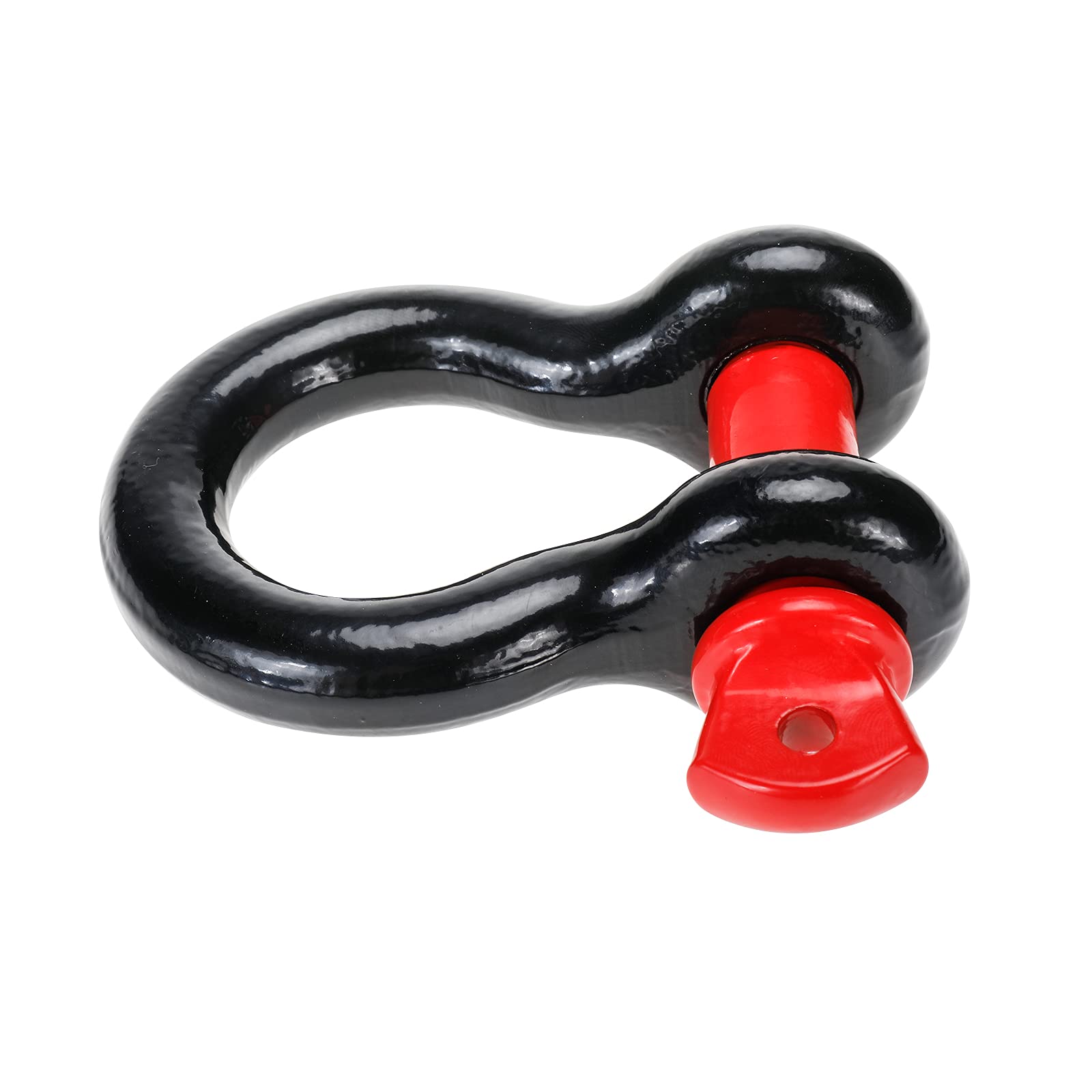 BOOMSTART Manille en Arc Robuste, 4,75 tonnes à vis, Manille en Alliage d'acier de 1,9 cm pour remorquage, Sangle de Levage, camions, camionnettes, Jeeps, véhicules Tout-Terrain, Rouge et Noir