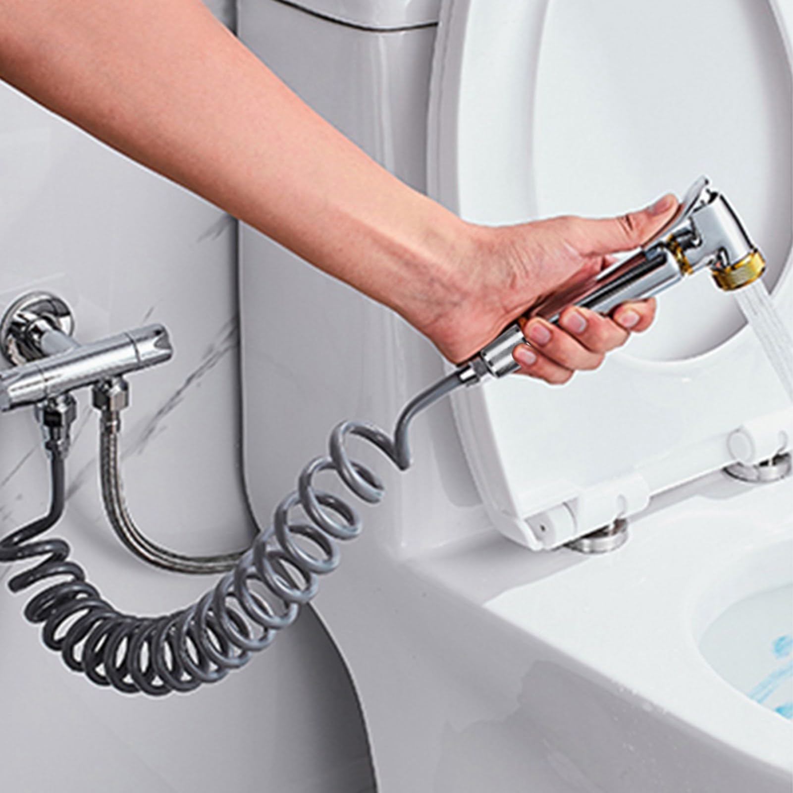 Manguera de ducha flexible de 2 m, ABS, color gris, ajuste universal, resistencia a alta presión, fácil instalación, ideal para uso doméstico y baño