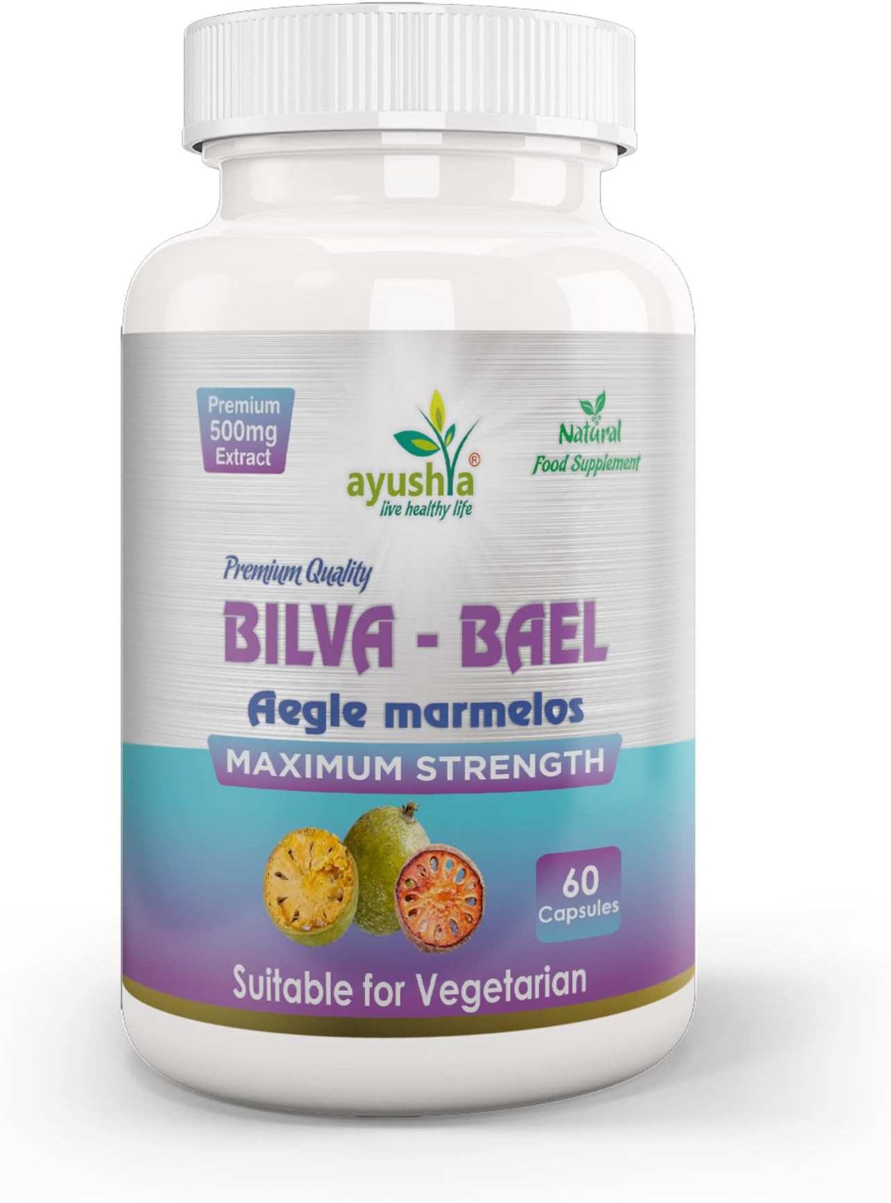 Ayushya Bilva (Bael Leaf) Capsule, Aegle marmelos, 60 Capsules, Natural