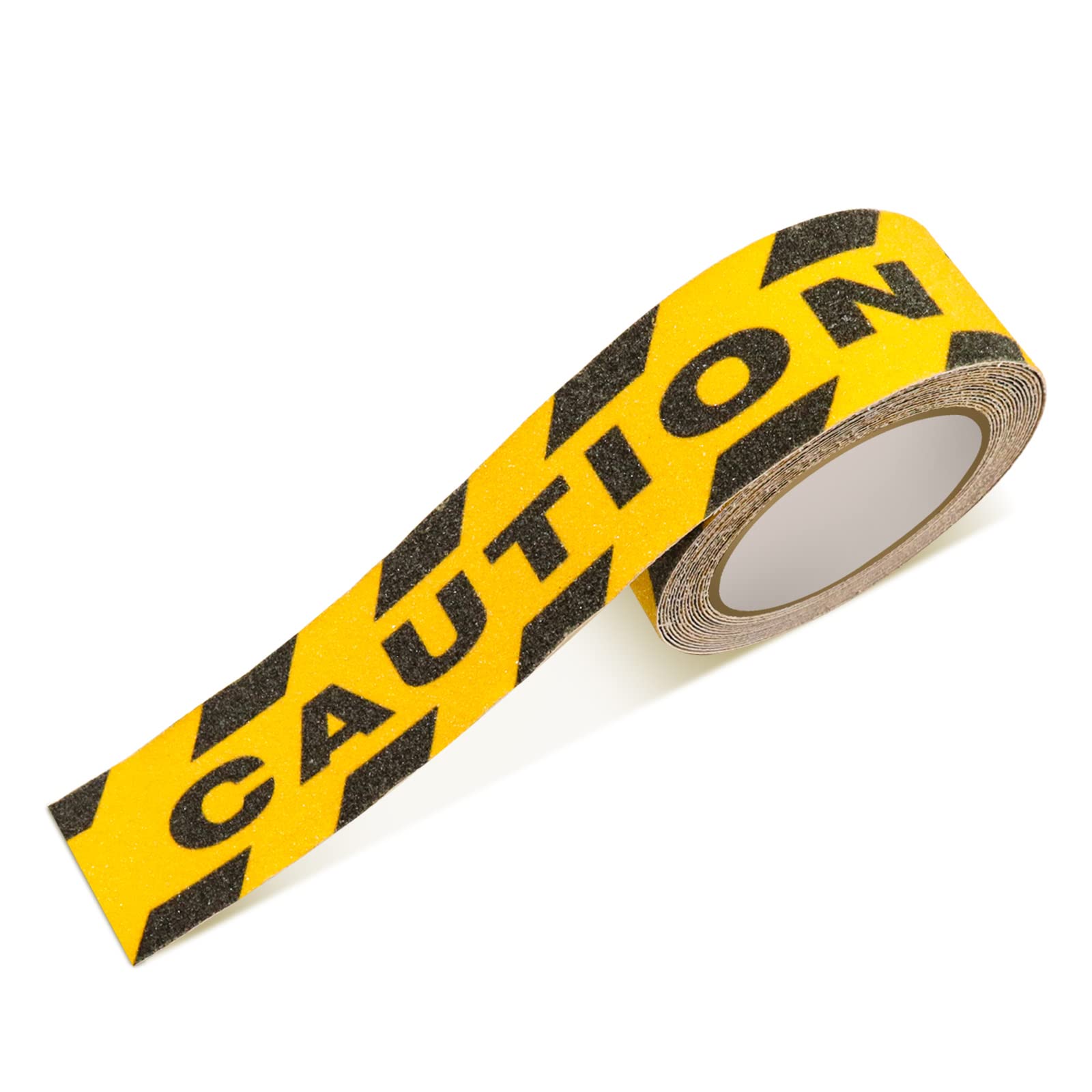 Watch Your Step Caution Tape 5 cm x 16,4 m, nastro antiscivolo giallo nero impermeabile, antiscivolo ad alta trazione nastro di sicurezza per scale gradini, scale per interni ed esterni (B)