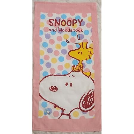 Amazon Snoopy スヌーピー スヌーピー ウッドストック バスタオル シャーリング加工 サイズ約60x1cm 綿100 ピンク バスタオル ホーム キッチン オンライン通販