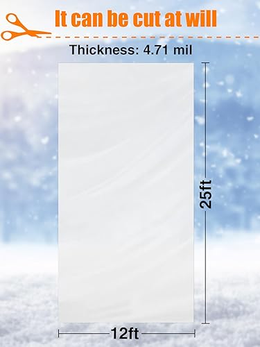 Miniatura 6 de ANPHSIN 2 láminas de plástico resistentes para invernadero, 6.5 x 9.8 pies, resistentes a los rayos UV, cubiertas de polietileno transparente