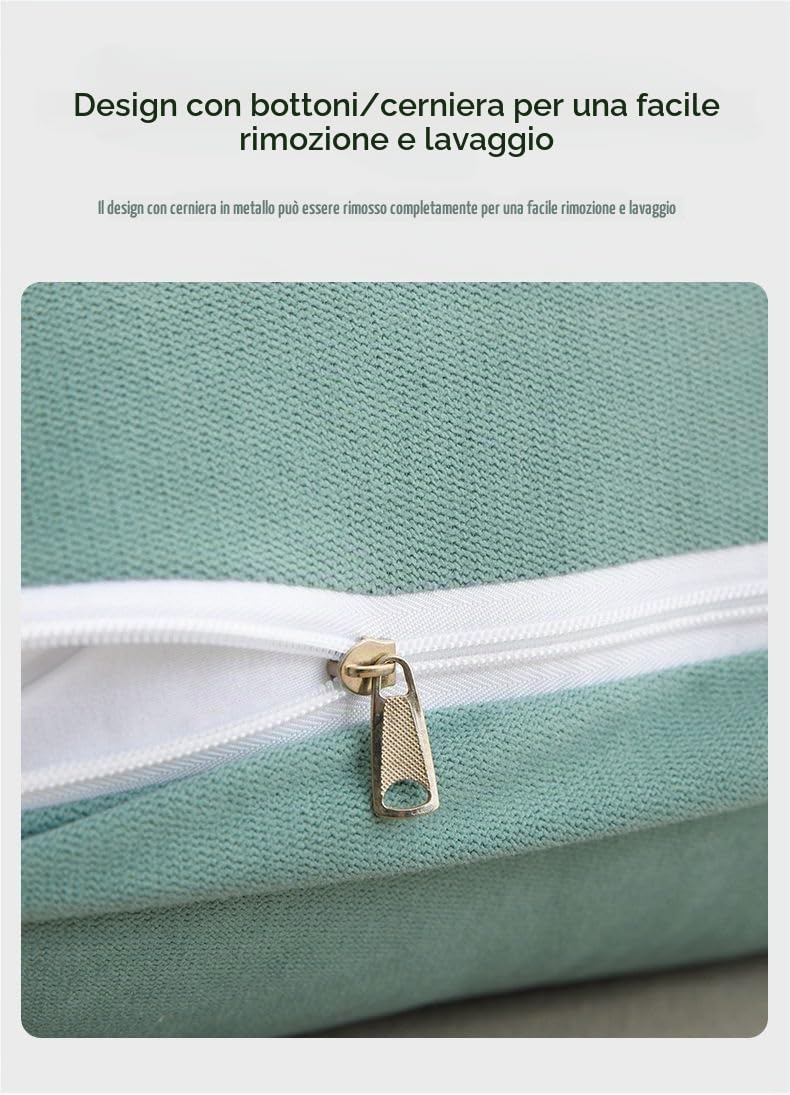 Cuscino per Testiera in Velluto - Grande Cuscino per Schienale con Copertura Rimovibile, Morbido Supporto per Letto, Divano, Tatami, Cuscino per Lettura e Relax in PP Cotone per Camera da Letto