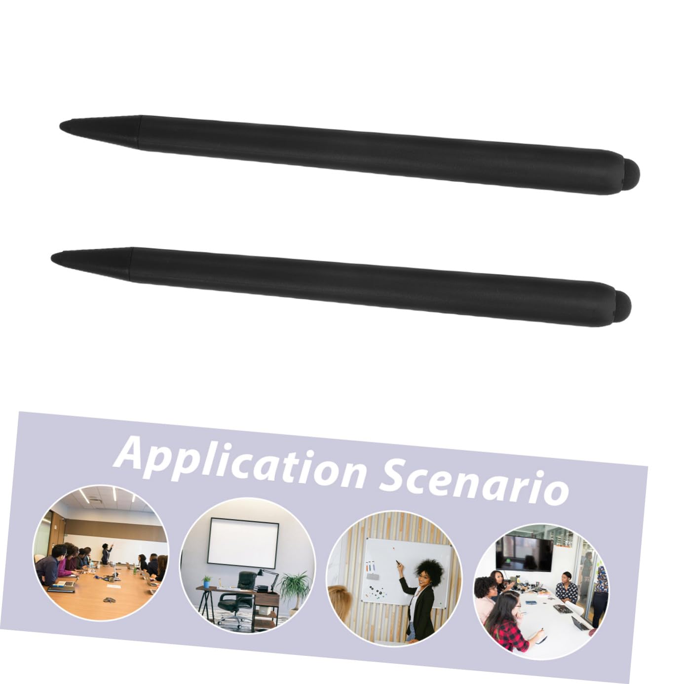 Stylet pour Tableau Tactile 2pcs ABS Noir Double Embout pour Enseignement