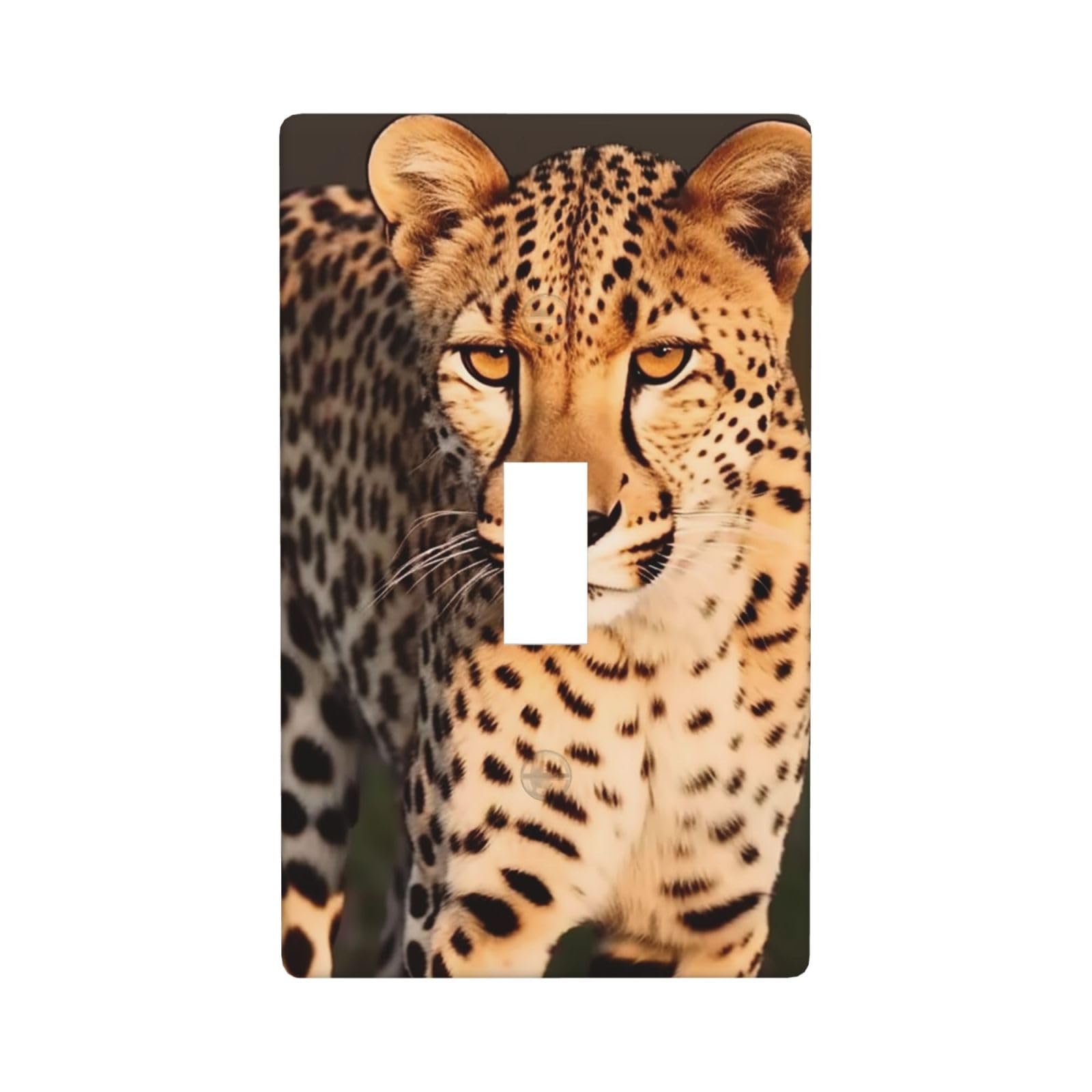 Wild Cheetah Wall Plate, 1-Gang Decorative Light Switch Covers, Unbreakable Polycarbonate Faceplates Outlet Cover Electrical Receptacle Plug Covers Standard Size, Screws Included