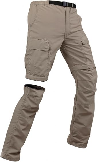 ADHOWBEW Womens Hiking Pants Convertible Zip Off Quick Dry Pants for Camping, Travel, Outdoor, Safari with 5 Deep Pockets